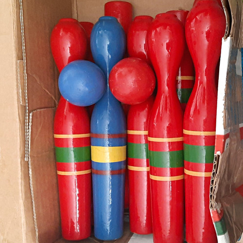 Wood ten pin - bowling, pins